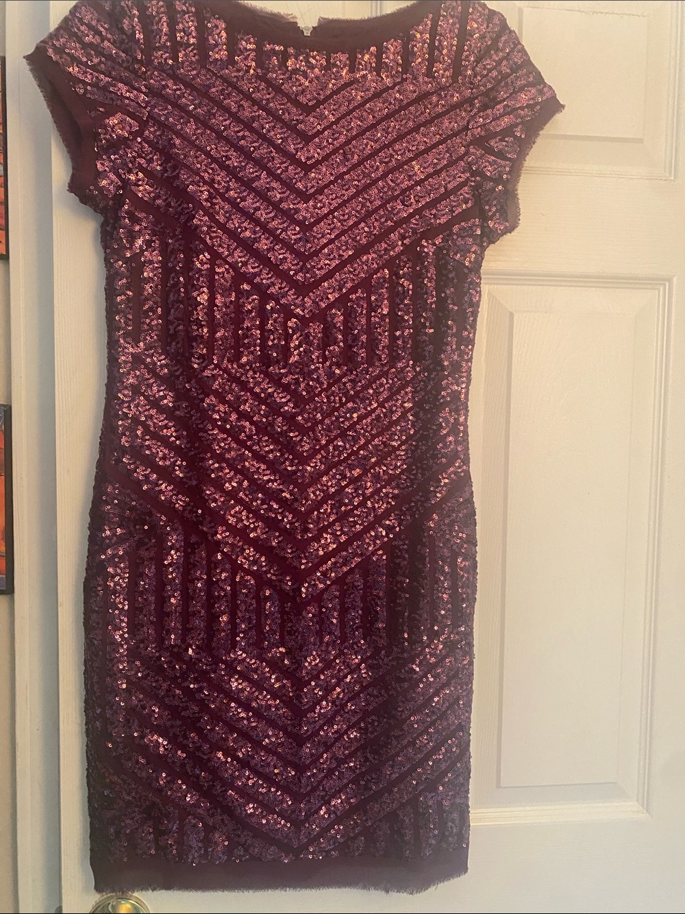 Vince Camuto Purple Sequin Mini Dress